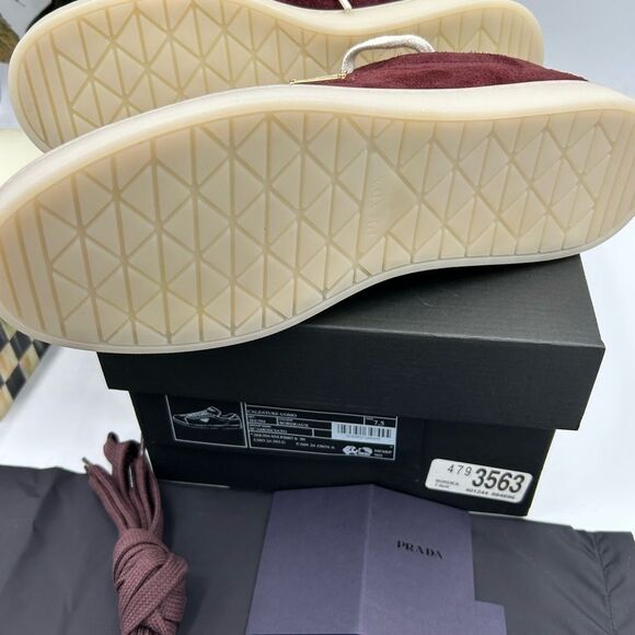 Men's Prada triangle logo suede sneakers size 8.5 US made in Italy - Picture 14 of 15